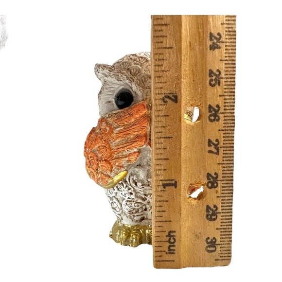 Decorative Owl Figurines Set - Orange and Gold - Picture 10 of 10
